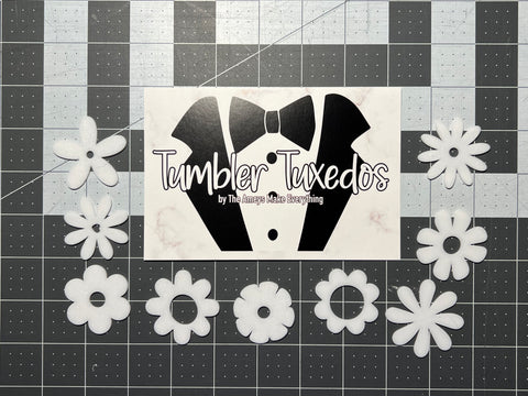 Retro Flowers- Tumbler Tuxedo
