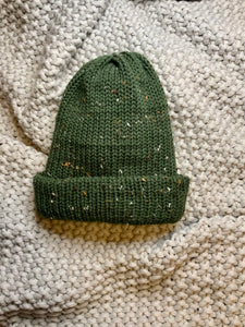 Adult Knit Hat - Green Tweed