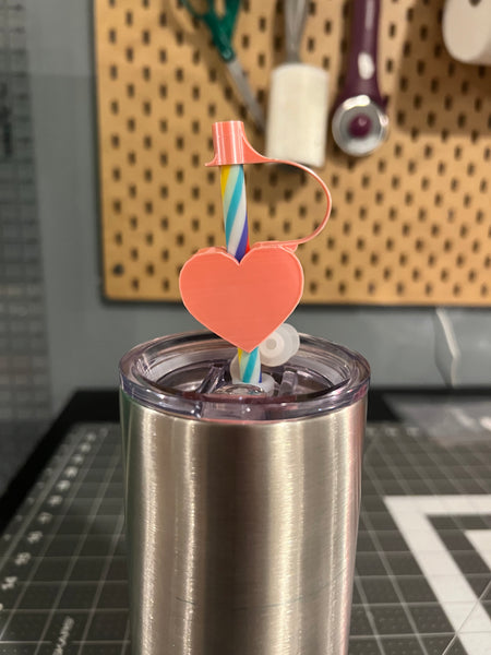 Heart Straw Topper with Cap
