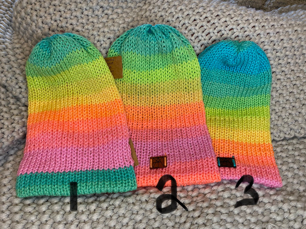 Adult Knit Hat - Rainbow